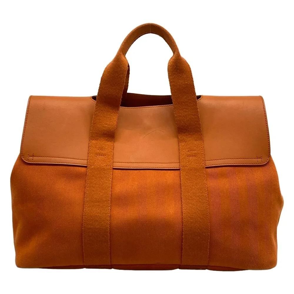 Hermès Valparaiso MM Handbag Toile chevron Leather